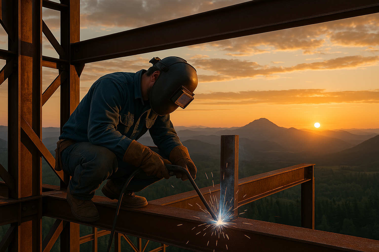 welder wearing safety gear